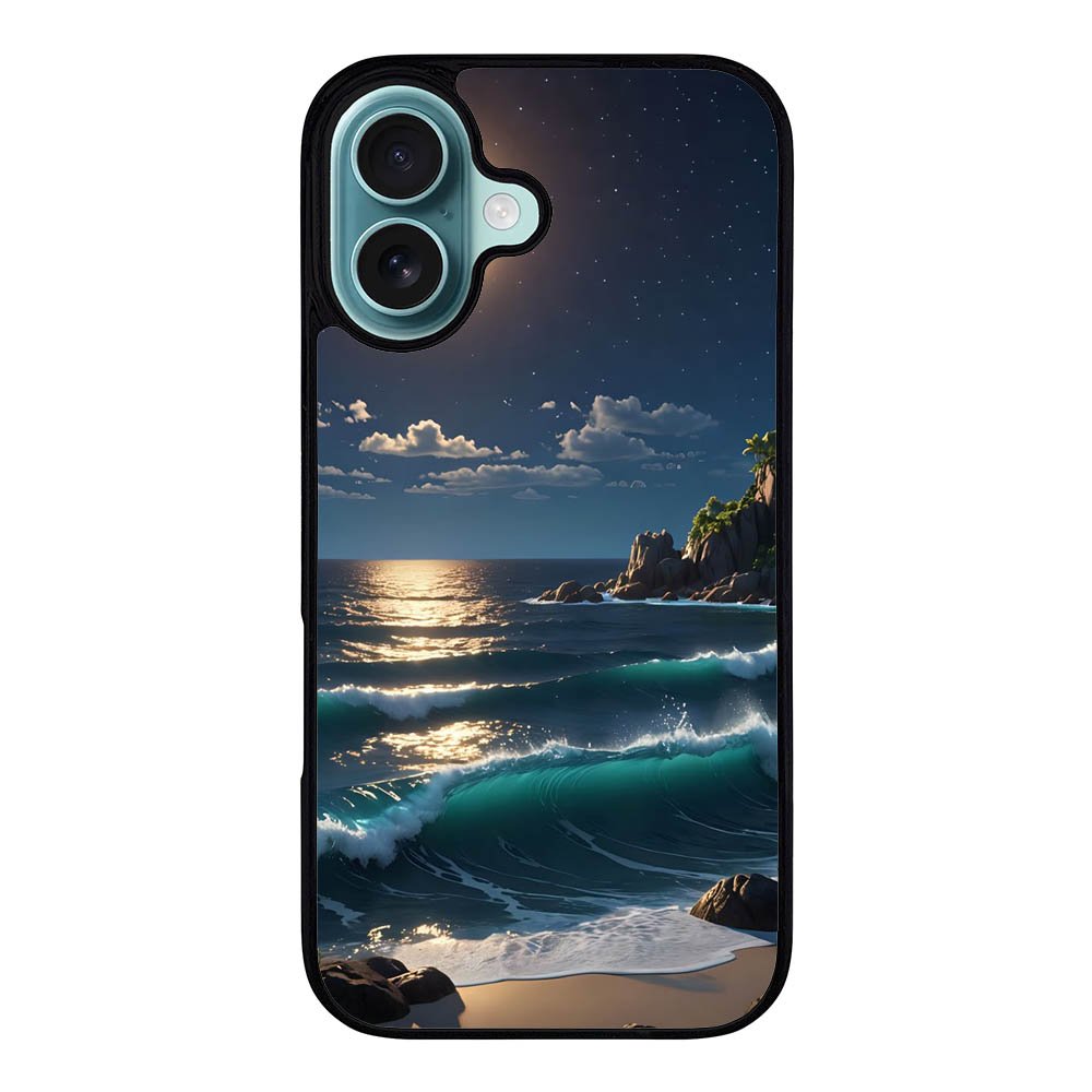 FULL MOON WAVE BLUE VL00455 iPhone 16 Case Cover