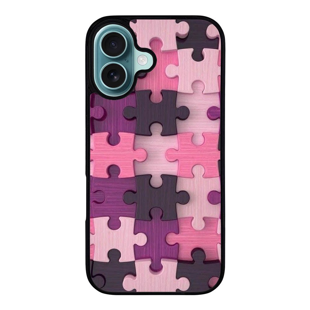 PINK WOOD PUZZLE VL00483 iPhone 16 Case Cover