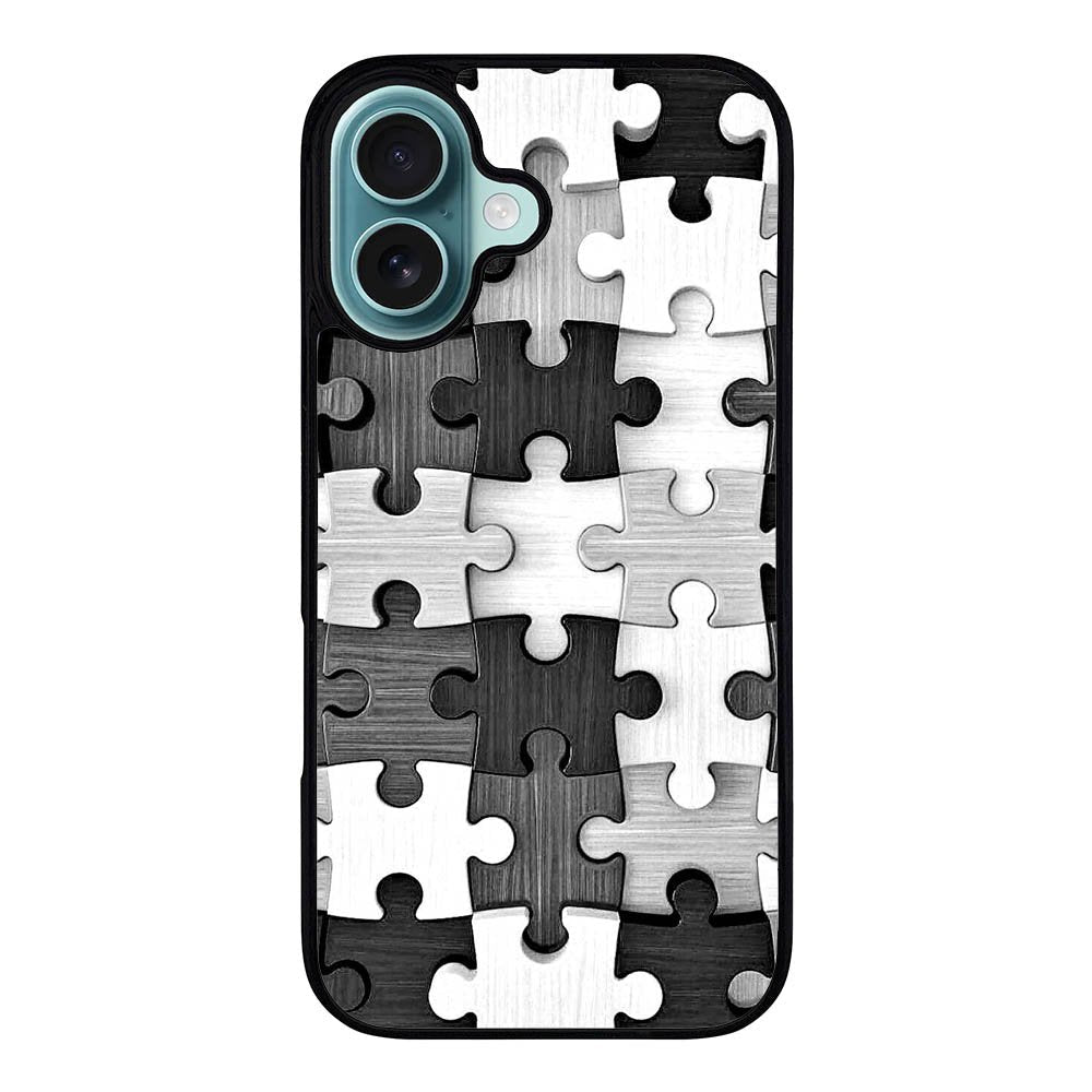 GREY WOOD PUZZLE VL00487 iPhone 16 Case Cover